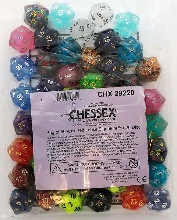 Dice: Chessex - Signature - D20 Bag of Dice [x50] (لوازم لعبة لوحية)