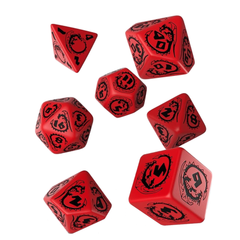 Dice: Q Workshop - Dragon Poly, Red & Black [x7] (حجر النرد)